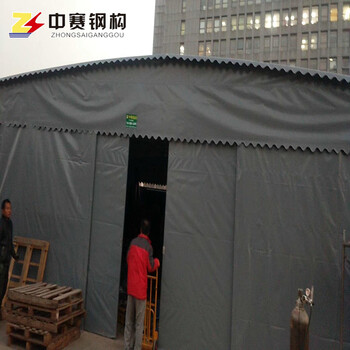 鄢陵县钢结构移动帐篷推拉雨棚生产产家伸缩大排档棚