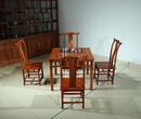 东阳方形茶桌茶台，七件套缅甸花梨木材质，清御府QYF-001