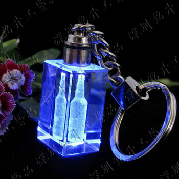 水晶钥匙扣，水晶纪念品，LED发光水晶礼品，深圳礼品