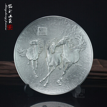 跑馬商會成立紀(jì)念牌匾純錫工藝雕刻駿馬獎牌深圳批發(fā)