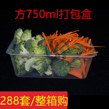 咸阳渭南汉中750ml加厚一次性餐盒打包盒长方形750透明餐盒厂家
