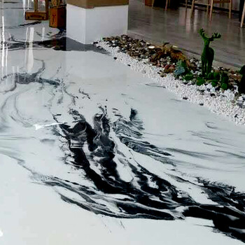 广东深圳洛夫特水墨地坪漆自流平水泥地面漆环氧树脂艺术涂料DIY