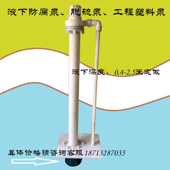 液下防腐泵65FY-20耐腐耐磨砂浆泵、化工泵、酸碱泵、脱硫泵