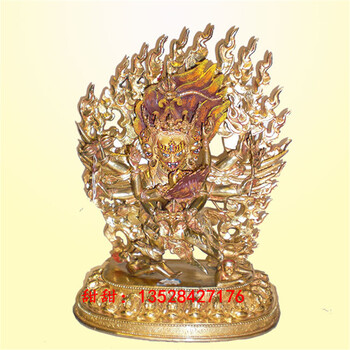 尼泊尔释迦族手工铜佛像马头金刚鎏金彩绘铜佛像寺庙佛堂神像佛像定做