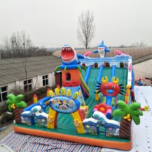 巨鲨来袭充气滑梯,鲨鱼充气滑梯,海底世界充气滑梯厂家直销图片