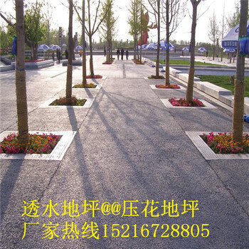 甘肃平凉静宁县广场公园透水地坪，透水路面厂家施工