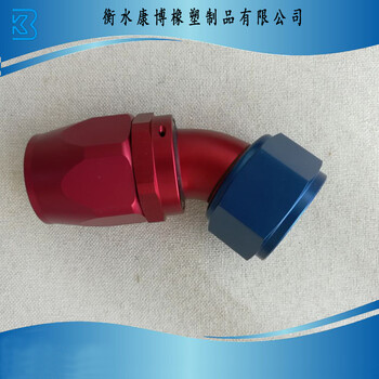 AN6油冷器接头铝合金90°弯头红色和蓝色软管接头