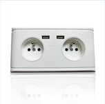 热销室内欧式接线插座双USB充电桌面插座欧标创意插座德法标插座