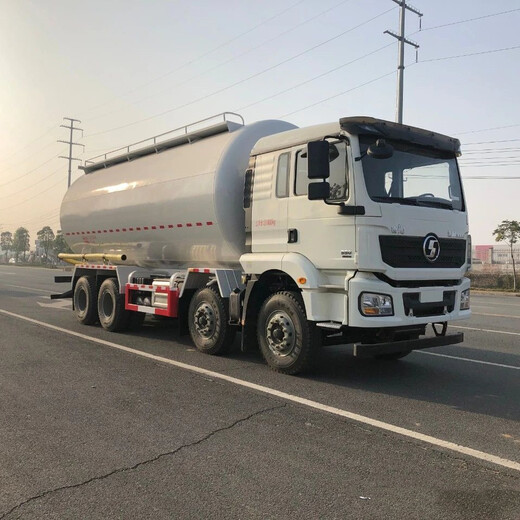 陕汽散装水泥罐车,牢固陕汽陕汽德龙8×4国六28方干混砂浆车信誉