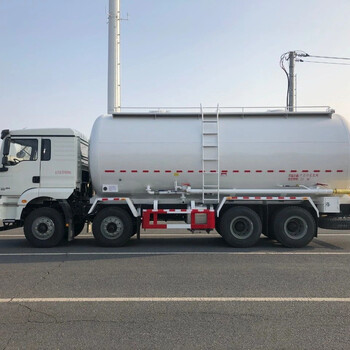 德“龙”8×4国六28方干混砂浆粉罐车安全可靠,后八干混砂浆运输车