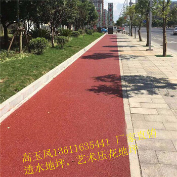 上海南汇彩色透水混凝土，建设海绵城市产品，轩景厂家原材料生态环保