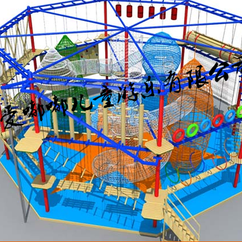 爱嘟嘟商场儿童登山攀岩墙户外运动攀登架跳床拓展探险设备定制室内外儿童拓展器材