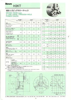 日本丰和HOWA三爪中空卡盘H3KT12A8