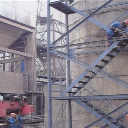 施工队伍灵武烟囱防护爬梯制作安装公司