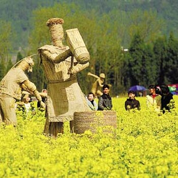 稻草工艺品logo稻草工艺品展览稻草人厂家稻草人价格稻草人农耕牛大型稻草展