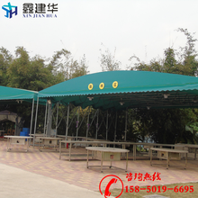 常熟推拉篷哪家好,鑫建华伸缩推拉雨棚,苏州夜宵排档蓬,仓储遮阳棚厂图片