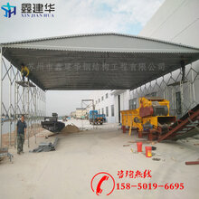 延庆定做户外推拉棚移动伸缩帐篷PVC雨蓬布北京鑫建华雨棚厂家图片