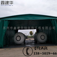 虞山镇户外遮阳篷厂家,常熟带轮活动雨棚图,物流货物挡雨蓬安装图片