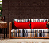 铭阁105-2厂家批发藤沙发床折叠沙发床多功能实木沙发床可伸缩三人位客厅小户型