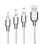 苹果数据线新款私模专利U型锌合金数据线尼龙编织USB手机充电线