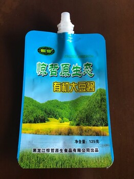 供应平罗县番茄酱包装袋自立吸嘴袋塑料袋金霖包装厂