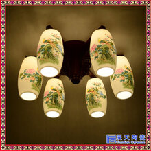 酒店大堂复式楼梯旋转灯景德镇陶瓷吊灯古典艺术现代陶瓷灯图片