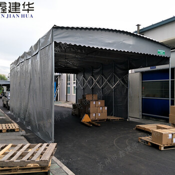 淄博区博山区厂家安装活动遮阳篷物流棚大型推拉帐篷布