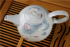 福万定做荷塘月色能量活水鲁青瓷茶具图片2