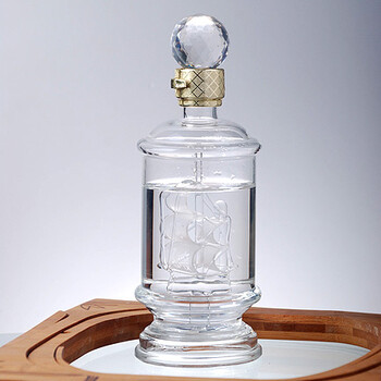 雙層玻璃白酒瓶直管內(nèi)置花造型工藝玻璃白酒瓶批發(fā)價(jià)格河北滄州