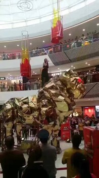 镜面金刚狮出租展览大型金狮巡游上海鹰枫黄金狮现货租赁