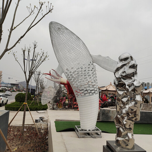 唐韵不锈钢镂空鲸鱼雕塑,江苏鲸鱼雕塑多少钱
