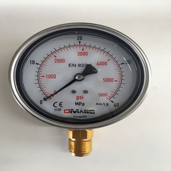 德国DMASS径向压力表0-60Mpa德玛仕充液抗震液压表
