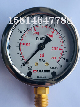 DMASS压力表60mpa表圆63mm/100mm充油耐震压力表