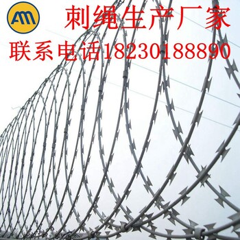 廠家批發(fā)刀片刺繩，蛇形網(wǎng)，監(jiān)獄防護(hù)網(wǎng)，學(xué)校小區(qū)防爬防盜網(wǎng)