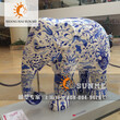 上海升美彩繪大象玻璃鋼雕塑戶外卡通樹脂模型道具擺件定制圖片