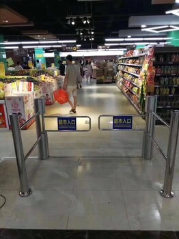 广州超市入口感应门红外自动摆闸超市摆闸图片