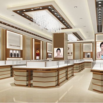 上海融润家具商家制作商场不锈钢首饰珠宝柜台展示柜设计
