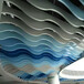 滁州酒店大堂定制蓝色铝方通波浪S型弧形铝方通吊顶