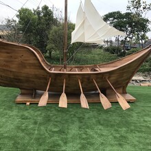 户外广场木质海盗船广告景观装饰船