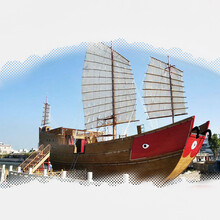 木船户外大型景观装饰海盗欧式仿古质房地产道具模型帆船真船摆件