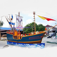 公园仿古道具船商场活动装饰木雕大型海盗船户外帆船景观木船怀旧