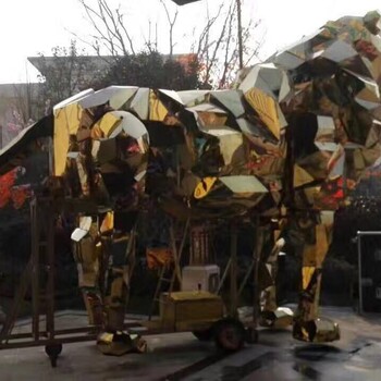 人氣爆棚霸氣金剛獅戶外展示巡游鏡面金獅廠家租賃