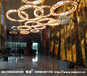 上海酒店工程灯，圆环水晶吊灯，酒店大堂水晶灯，酒店工程灯定制，酒店灯具配置