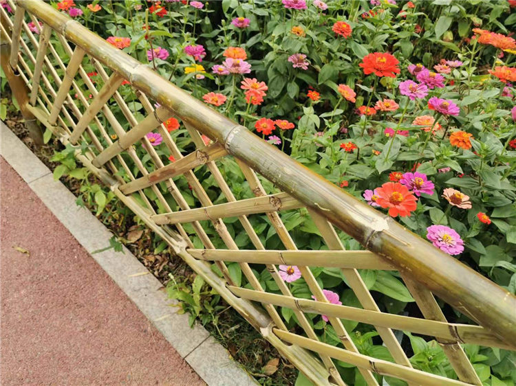 江山竹篱笆花园篱笆竹篱笆户外花园围栏塑钢护栏质量好