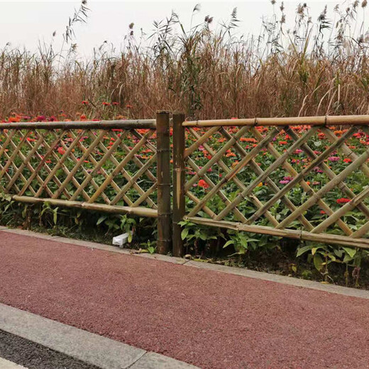 竹篱笆草坪栅栏塑料小围栏竹护栏竹栅栏供应
