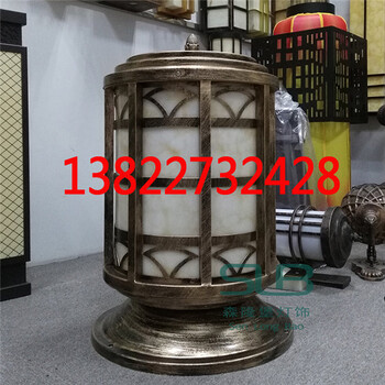 仿云石柱頭燈園林石柱燈鋁制古銅色圓柱燈定制廠家批發(fā)戶外工程燈