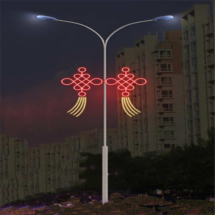 众熠路边灯杆装饰,库尔勒2.8米80W路灯灯笼装饰LED过街灯