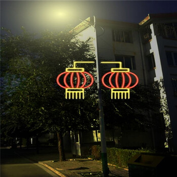 众熠挂路上灯笼,济宁古典中国结众熠路灯灯笼装饰三连体灯笼