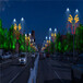 眾熠LED壓克力中國結,盤錦國慶街道亮化路燈燈籠裝飾設計效果圖