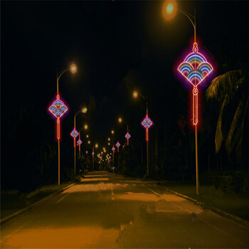 古典中国结路灯灯笼装饰道路装饰灯,LED压克力中国结